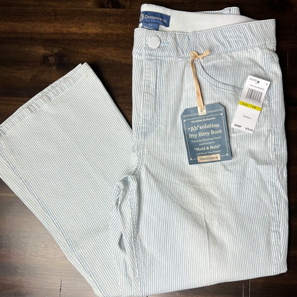 Democracy Pin striped Itty Bitty Boot Distressed Pant - Picture 7 of 13